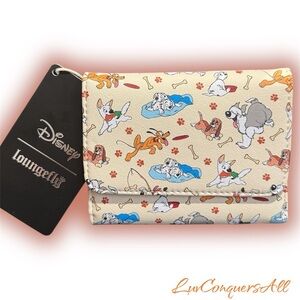 Loungefly Disney Dogs Play All Over Print Mini Wallet